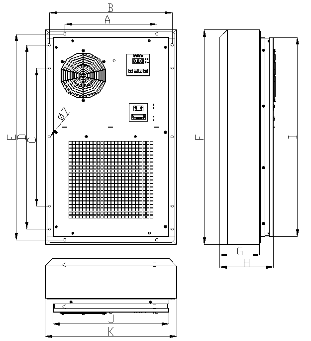 2500W Compressor Outdoor Cabinet Air Conditioner AC220V 60HZ For Telecom Rack